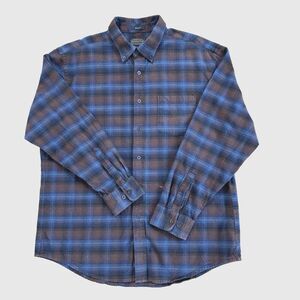 Pendleton Mason Men's Flannel Shirt Blue Plaid, Long Sleeve, Button-Up Size XL